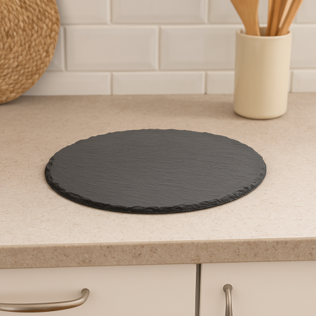 Platou servire Atmosphera ardezie, diametru 28 cm, negru [2]