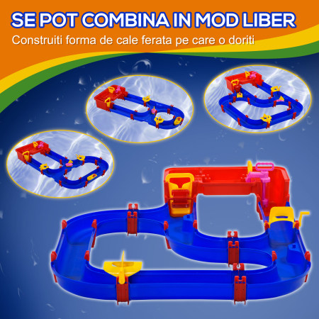  Playset pentru apa 53 Piese pentru Copii 3-6 Ani, din PP, 123x90x7cm, Albastru si Rosu [3]