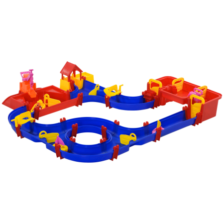 Dormitor & birou -  Playset pentru apa 78 Piese pentru Copii 3-6 Ani, 123x90x7cm, Albastru si Rosu