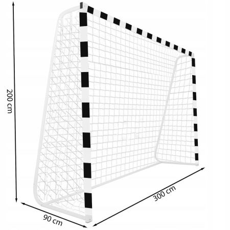 Poarta de fotbal din otel, 200x300cm, profil 38mm, cu elemente de fixare [8]
