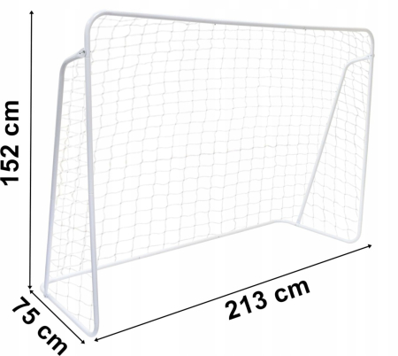 Poarta de fotbal pentru copii, 213x152x75 cm, alb – otel durabil, usor de asamblat, ideala pentru joaca in aer liber [6]