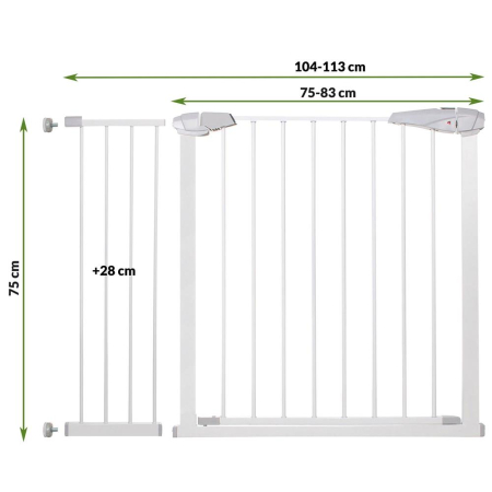 Poarta de siguranta Safety Gate pentru scari, ajustabila 104-113 cm, din otel, alba [4]