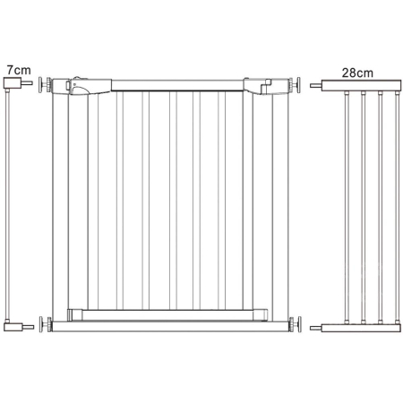 Poarta de siguranta Safety Gate pentru scari, ajustabila, din lemn cu structura otel, 110-117cm, negru maro [2]