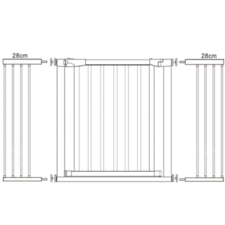 Poarta de siguranta Safety Gate pentru scari, ajustabila, din lemn cu structura otel, 131-138cm, negru maro [7]