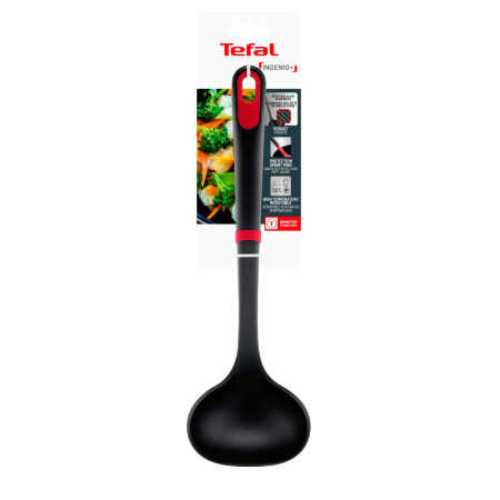 Polonic Tefal Ingenio+ K1980434, rezistenta la temperaturi inalte, compatibilitate cu masina de spalat vase, plastic, negru & rosu [11]