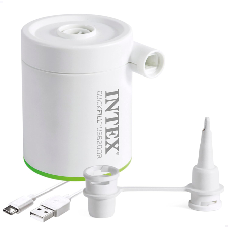 Gradina & balcon - Pompa electrica Intex 66637 QuickFill USB200R, umflare si dezumflare, 200 L/min, alimentare USB cu acumulator reincarcabil