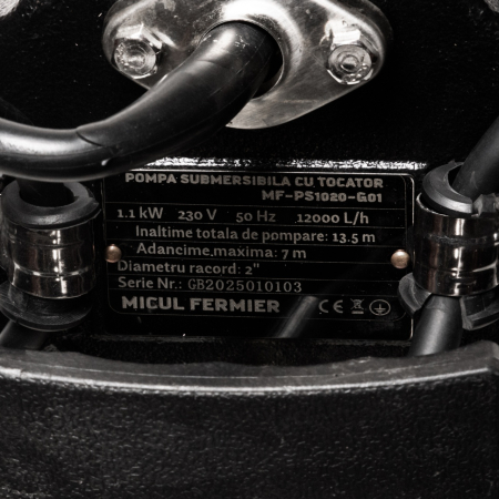 Pompa Submersibila 1.1 KW Micul Fermier MF-PS1020-G01, 12000L/h, H13.5m Cu Tocator [4]