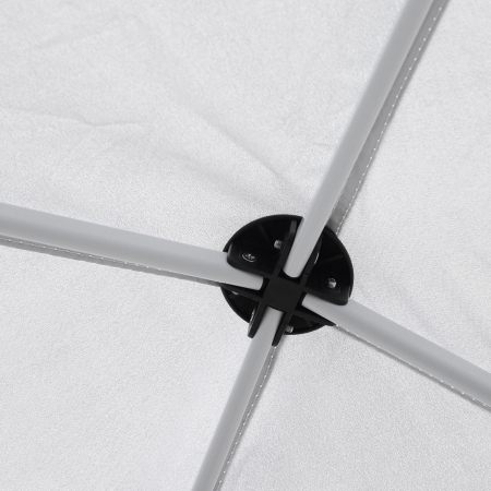  Pop Up Foisor 2,45 x 2,45 m rezistent la apa cu franghii si cuie de otel si tesatura Oxford alba [7]