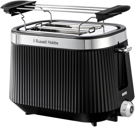 Bucatarie - Prajitor de paine 2 felii Russell Hobbs 26760-56 Bronte, 980W, 6 niveluri rumenire, lift & look, functie dezghetare, Negru Mat