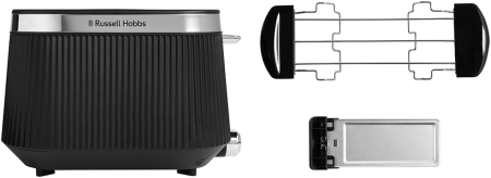 Prajitor de paine 2 felii Russell Hobbs 26760-56 Bronte, 980W, 6 niveluri rumenire, lift & look, functie dezghetare, Negru Mat [7]
