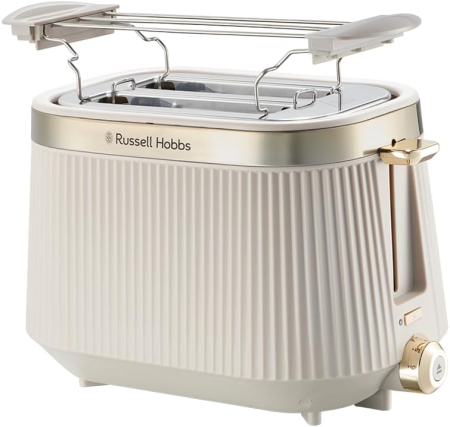 Bucatarie - Prajitor de paine 2 felii Russell Hobbs 26761-56 Bronte, 980W, 6 niveluri rumenire, lift & look, functie dezghetare, Stone