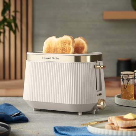 Prajitor de paine 2 felii Russell Hobbs 26761-56 Bronte, 980W, 6 niveluri rumenire, lift & look, functie dezghetare, Stone [1]
