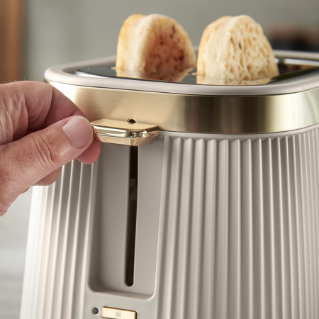 Prajitor de paine 2 felii Russell Hobbs 26761-56 Bronte, 980W, 6 niveluri rumenire, lift & look, functie dezghetare, Stone [3]