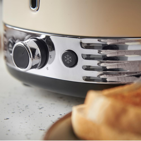 Prajitor de paine 2 felii Russell Hobbs 28650-56 Hanley Jasmine, 900W, design retro, 6 niveluri, functie dezghetare/reincalzire, Jasmine Alb [5]