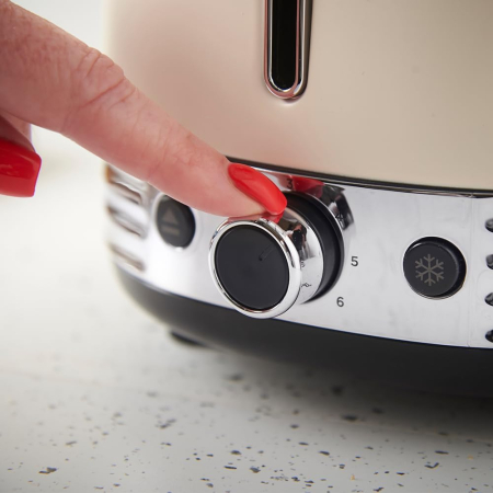 Prajitor de paine 2 felii Russell Hobbs 28650-56 Hanley Jasmine, 900W, design retro, 6 niveluri, functie dezghetare/reincalzire, Jasmine Alb [3]