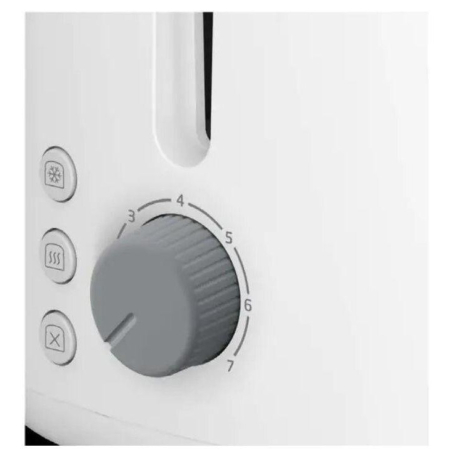 Prajitor de paine Beko TAM4220W, 800 W, 2 felii, 7 niveluri de rumenire, fante extra-large, functie 3 in 1, alb/gri [4]