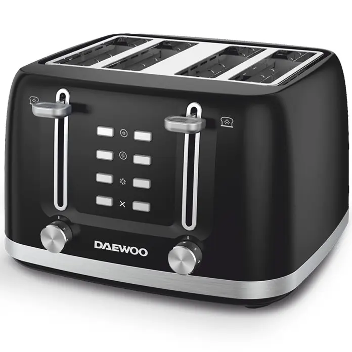 Electrocasnice - Prajitor de paine Daewoo DBT4160B, 1600 W, 6 trepte, 4 felii, functie decongelare, mecanic, buton anulare, Negru