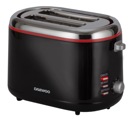 Electrocasnice - Prajitor de paine Daewoo DBT70B, 900 W, 7 trepte, 280 mm, 180 mm, 190 mm, 1.4 kg, 2 felii, functie decongelare, Negru