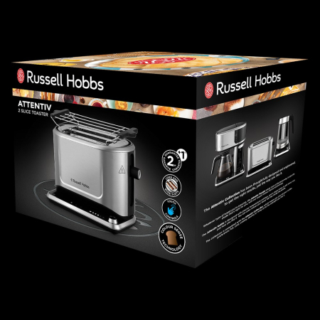 Prajitor de paine Russell Hobbs Attentiv, 2 fante, gratar chifle, tava firimituri detasabila, functie decongelare [1]