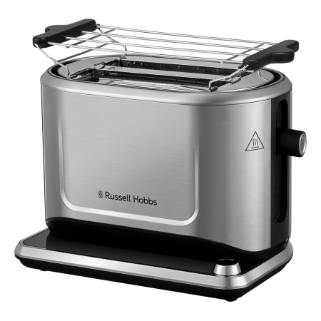 Sandwich-maker & Prajitoare de paine - Prajitor de paine Russell Hobbs Attentiv, 2 fante, gratar chifle, tava firimituri detasabila, functie decongelare