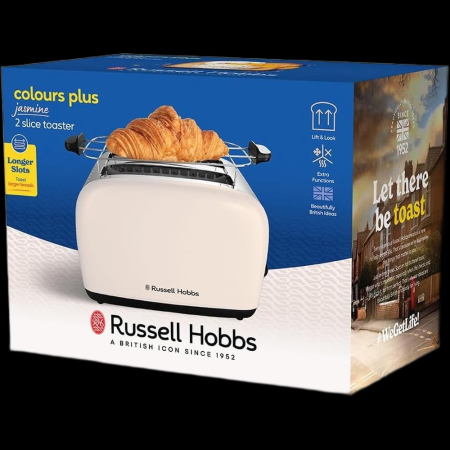Prajitor de paine Russell Hobbs Colours Plus, 2 fante, gratar chifle, tava firimituri detasabila, functie decongelare, galben [1]