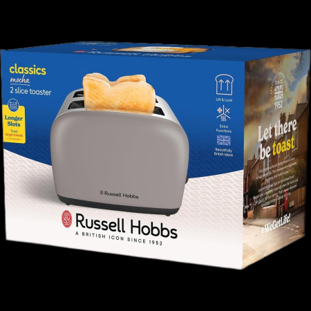 Prajitor de paine Russell Hobbs Colours Plus, 2 fante, gratar chifle, tava firimituri detasabila, functie decongelare, maro [1]