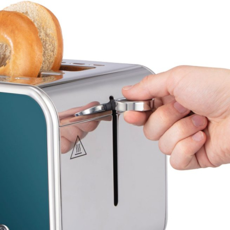 Prajitor de paine Russell Hobbs Distinctions, 2 fante, gratar chifle, tava firimituri detasabila, design premium, albastru [14]