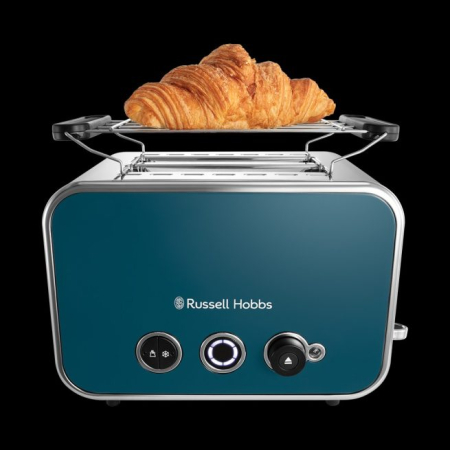 Prajitor de paine Russell Hobbs Distinctions, 2 fante, gratar chifle, tava firimituri detasabila, design premium, albastru [8]