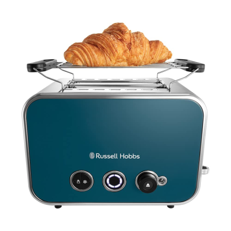 Sandwich-maker & Prajitoare de paine - Prajitor de paine Russell Hobbs Distinctions, 2 fante, gratar chifle, tava firimituri detasabila, design premium, albastru