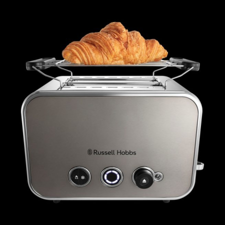 Prajitor de paine Russell Hobbs Distinctions, 2 fante, gratar chifle, tava firimituri detasabila, design premium, titan [8]