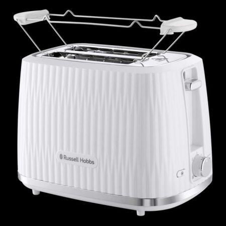 Prajitor de paine Russell Hobbs Eden, 2 fante, gratar chifle, tava firimituri detasabila, design modern, alb [7]