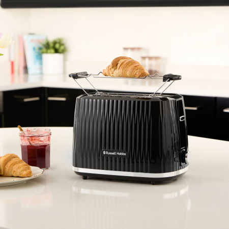 Prajitor de paine Russell Hobbs Eden, 2 fante, gratar chifle, tava firimituri detasabila, design modern, negru [4]