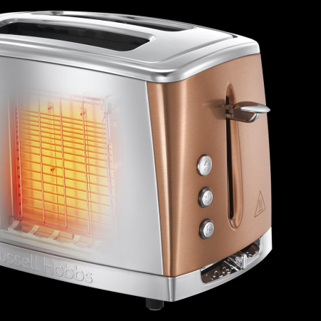 Prajitor de paine Russell Hobbs Luna, 2 fante, prajire rapida 55%, gratar chifle, tava firimituri detasabila, cupru [3]