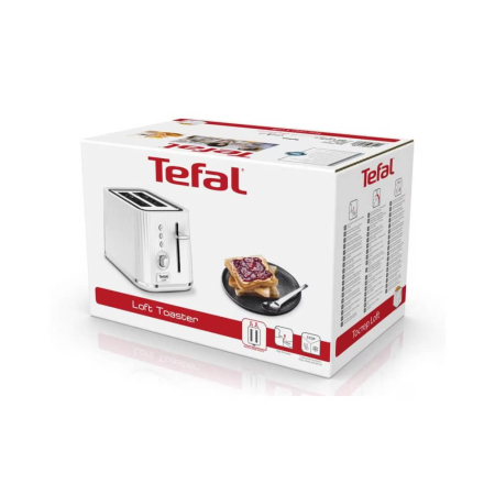 Prajitor de paine Tefal Loft TT761138, 850W, 7 niveluri de rumenire, 3 functii dedicate, iluminare LED, tava firmituri, alb [3]