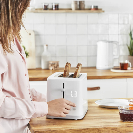 Prajitor de paine Tefal Sense TT693110, 850W, 4 functii dedicate, 7 trepte de rumenire, fante cu latime variabila, tava firimituri, alb [5]