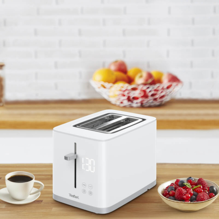 Prajitor de paine Tefal Sense TT693110, 850W, 4 functii dedicate, 7 trepte de rumenire, fante cu latime variabila, tava firimituri, alb [4]