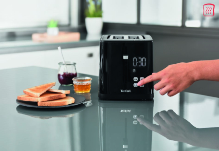 Prajitor de paine Tefal Smart'n Light TT640810, 850W, 2 felii, ecran digital, 3 functii dedicate, 7 niveluri de rumenire, negru [2]