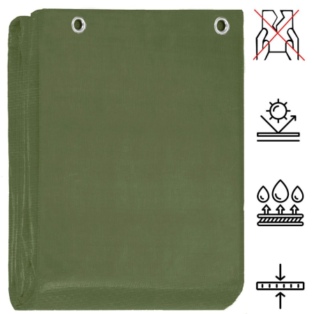 Prelata din polietilena impermeabila laminata, 100g/m2, 4x5 m, verde [21]