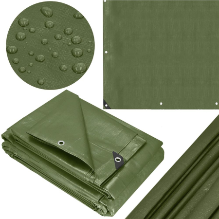 Prelata din polietilena impermeabila laminata, 100g/m2, 4x5 m, verde [14]
