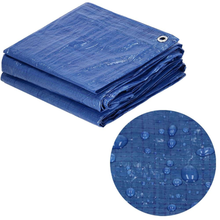 Prelata din polietilena impermeabila laminata, 60g/m2, 8x10m, albastra [6]