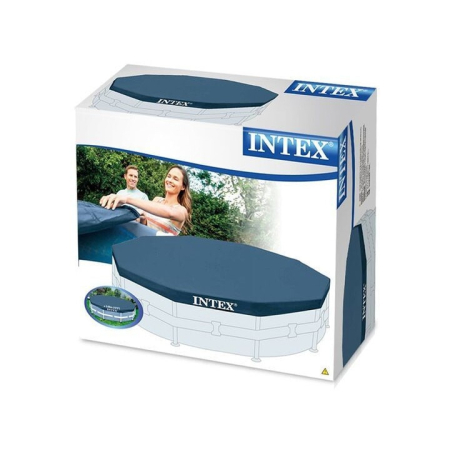 Prelata rotunda pentru piscina Intex 28031, D366xH25 cm, PVC, bleumarin [3]