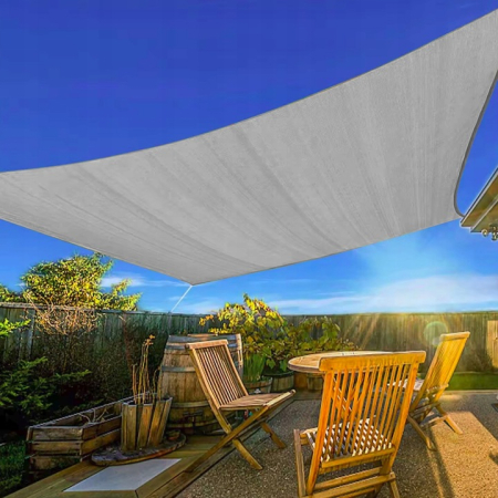 Prelata solara patrata 400x400 cm, impermeabila, protectie UV, poliester 180g/mp, gri [3]
