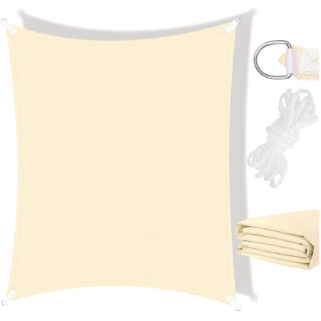 Prelata umbrire 3x2 m pentru terasa sau balcon, impermeabila, protectie UV, crem [2]