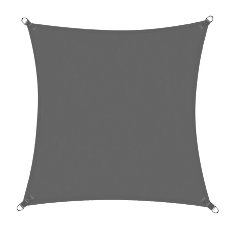 Prelata umbrire 3x3 m impermeabila cu protectie UV, grad umbrire 90%, inele inox, sfori incluse, husa transport, gri grafit