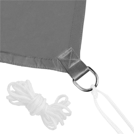 Prelata umbrire 3x3 m impermeabila cu protectie UV, grad umbrire 90%, inele inox, sfori incluse, husa transport, gri grafit [11]