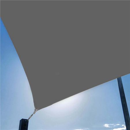 Prelata umbrire 3x3 m impermeabila cu protectie UV, grad umbrire 90%, inele inox, sfori incluse, husa transport, gri grafit [22]