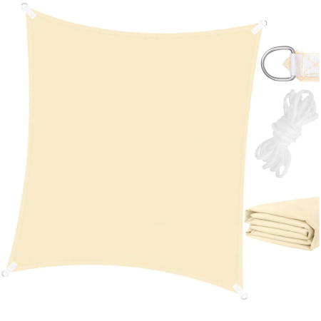 Prelata umbrire 4x4 m pentru terasa sau balcon, impermeabila, protectie UV, crem [3]