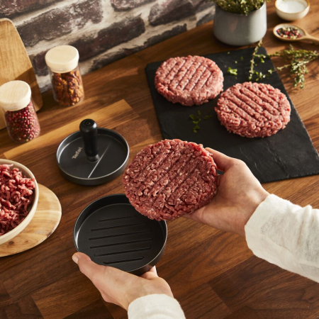 Presa pentru burgeri Tefal K1851134, 12 cm, acoperire antiaderenta, crestaturi pentru formare uniforma, compatibila cu masina de spalat vase, g [5]