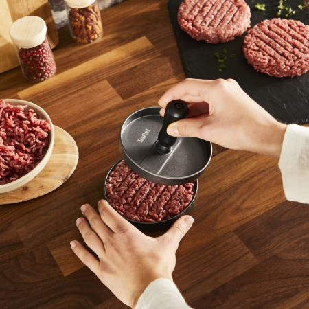 Presa pentru burgeri Tefal K1851134, 12 cm, acoperire antiaderenta, crestaturi pentru formare uniforma, compatibila cu masina de spalat vase, g [1]