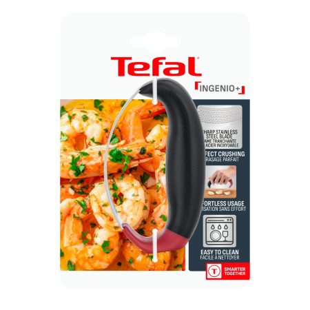 Presa pentru usturoi Tefal Ingenio+ K1990734, inox, compatibilitate cu masina de spalat vase, negru & rosu [11]